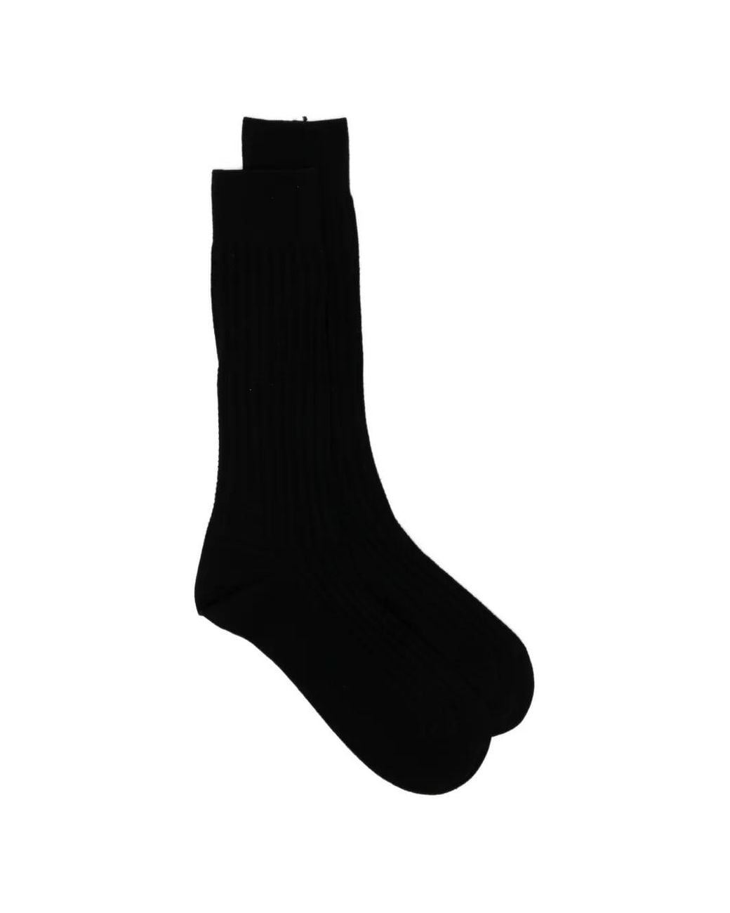 Zegna Black Mid-Calf Socks for men