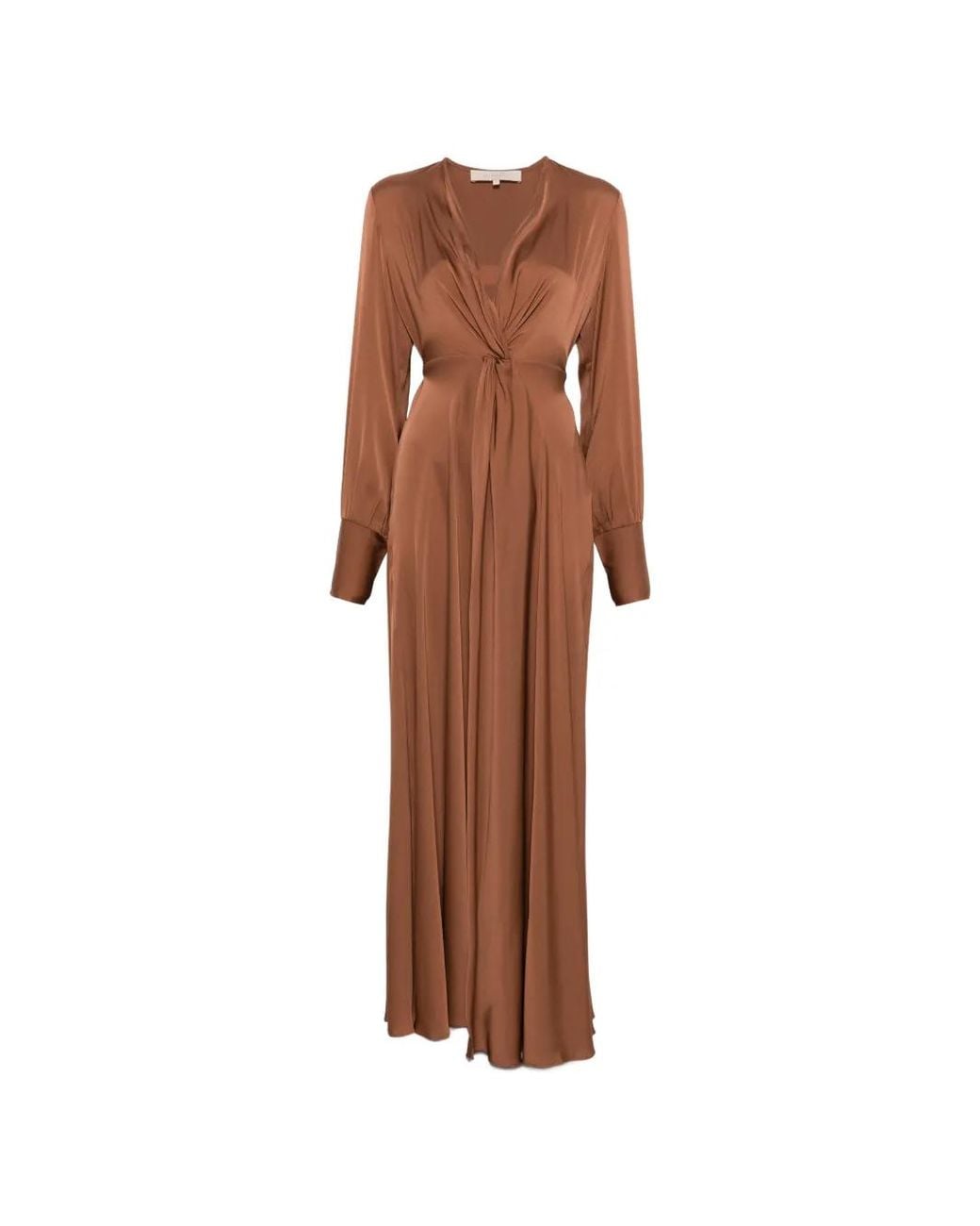 princess polly baby blue dress Silk95five Palm Beach Club Tie-Waist Long-Sleeve Maxi Dress in Brown