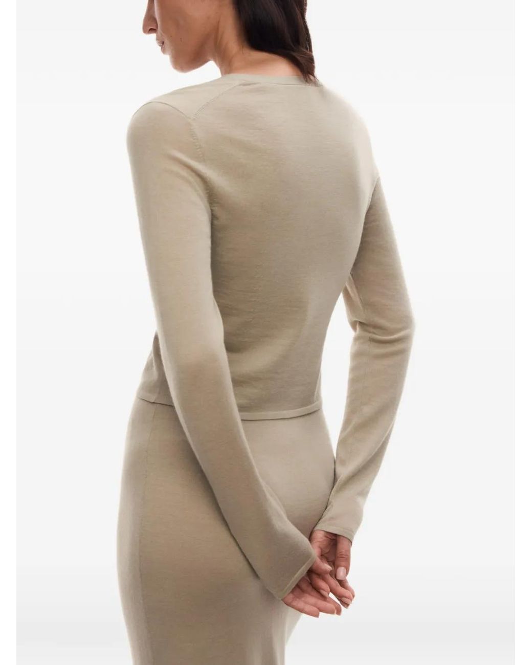 12 STOREEZ White Camelia V-Neck Cardigan