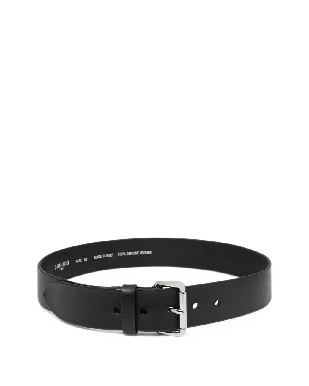 Douuod Black Buckle-Fastening Leather Belt
