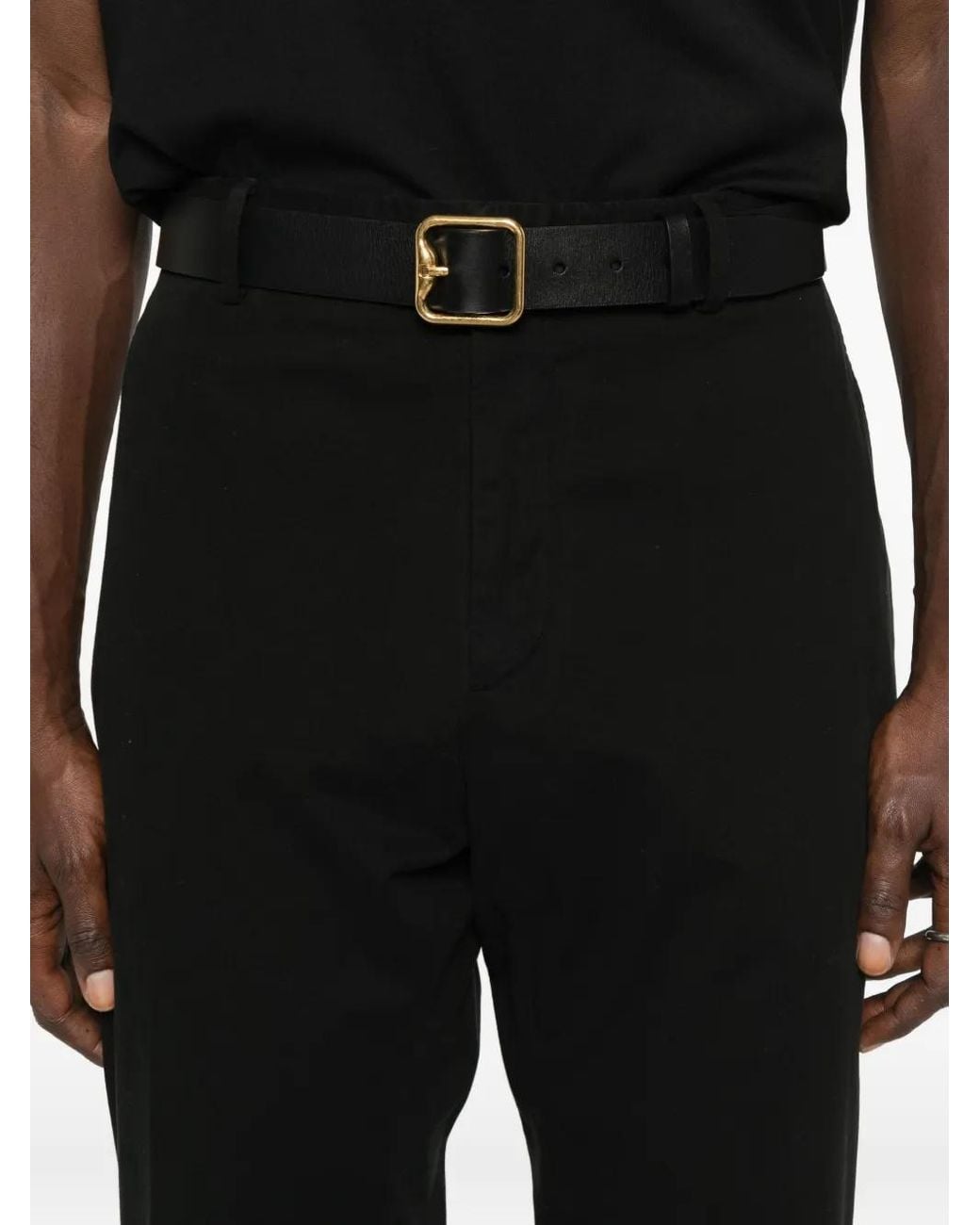 Zegna Black Belt-Loops Trousers for men