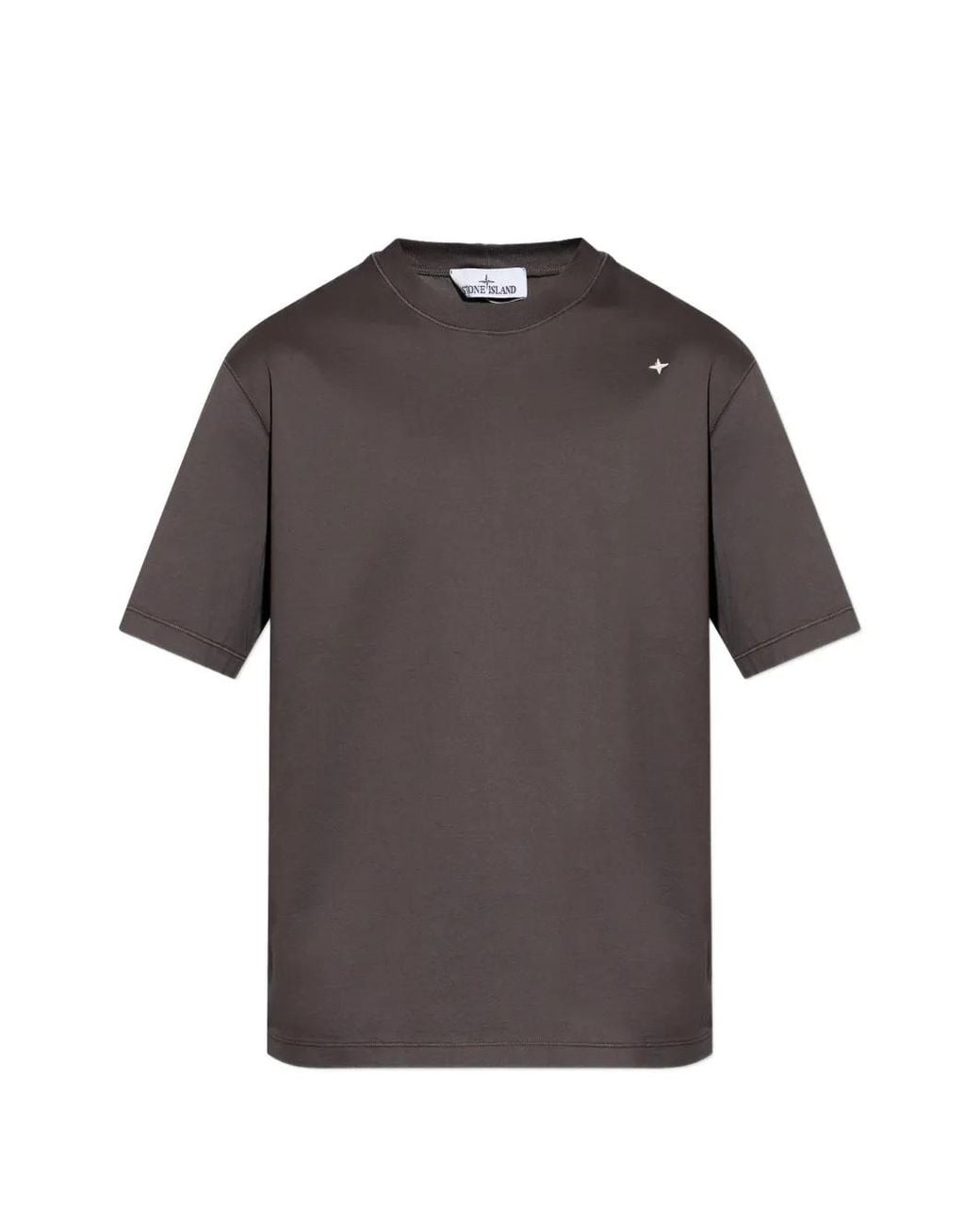 Stone Island Gray Star-Print T-Shirt for men