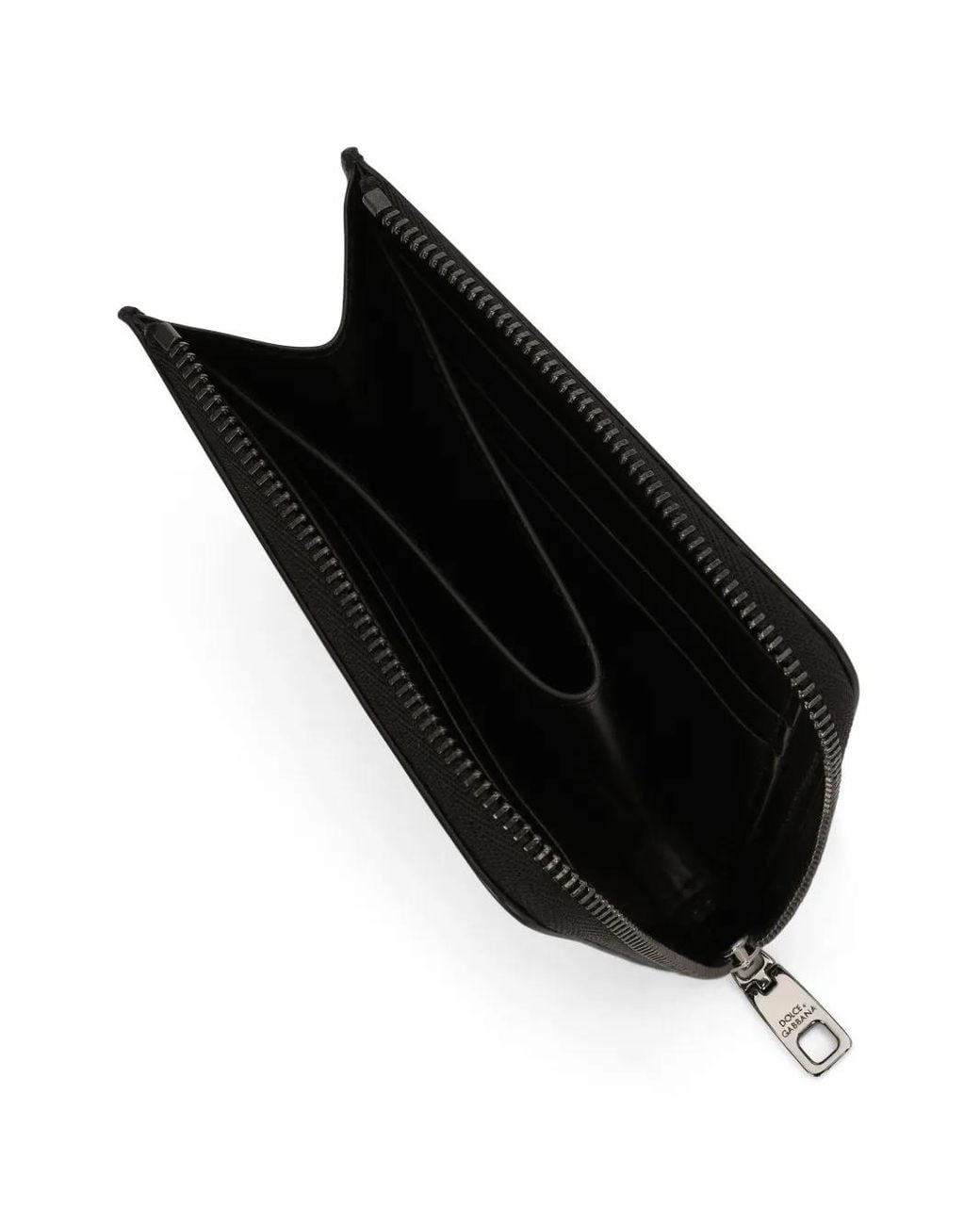 Dolce & Gabbana Black Logo Print Leather Wallet for men