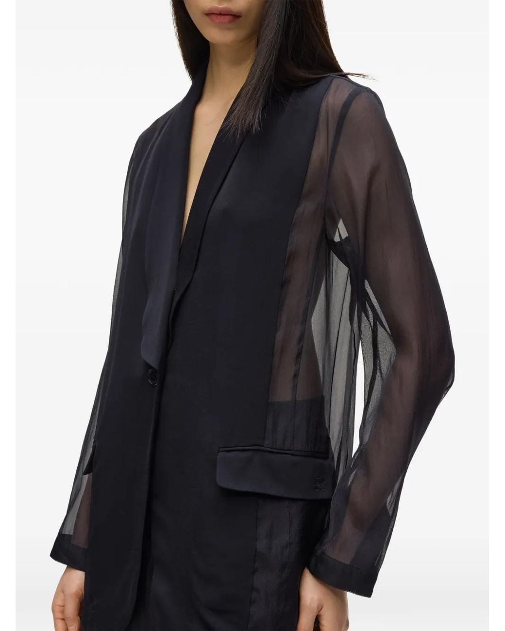 Karl Lagerfeld Black Long-Sleeve Blazer
