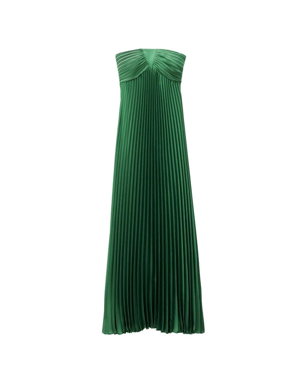 green bash dress Ba&sh Willow Pleated Strapless in Dove dress