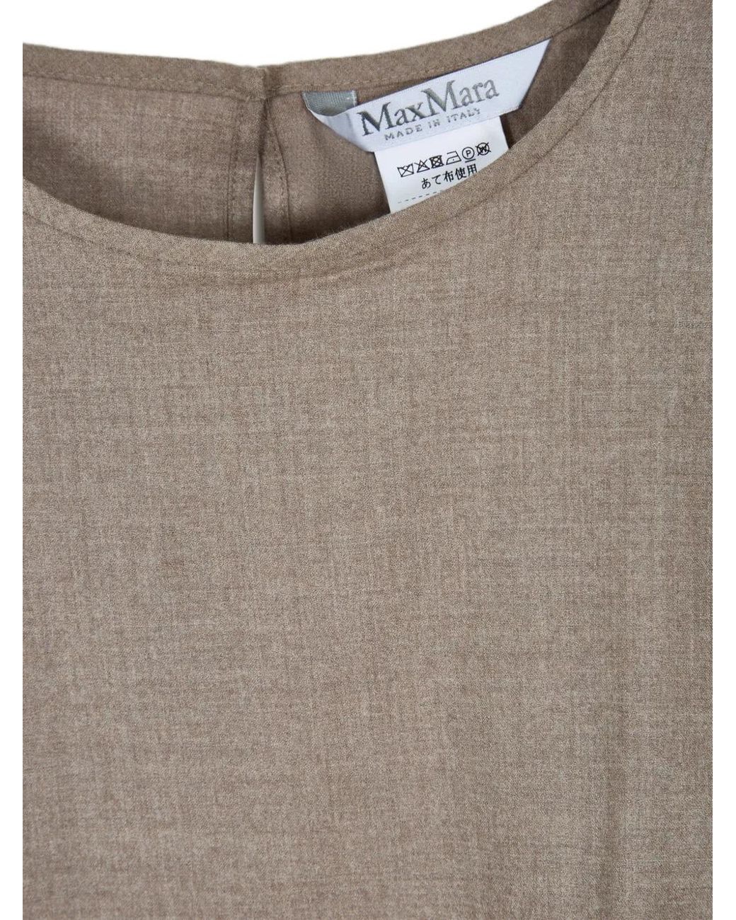 Max Mara Natural Logo-Embroidered Long-Sleeve Blouse