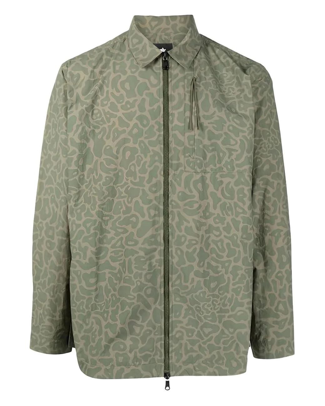 Maharishi Green Geometric-Print Shirt Jacket for men