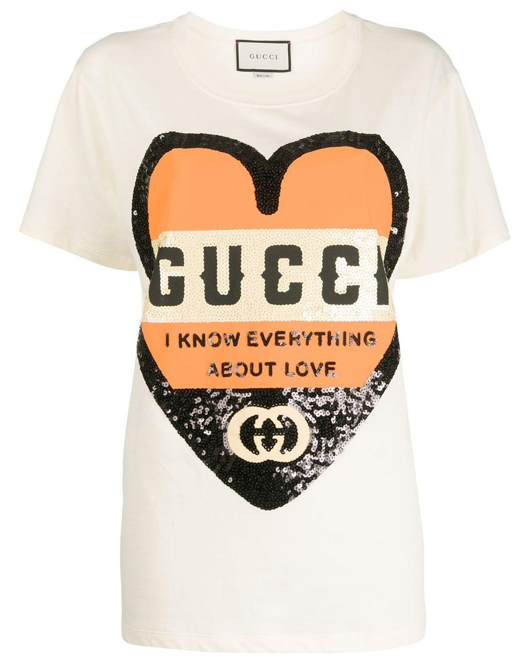 Gucci Sequinned Heart T-shirt | Lyst
