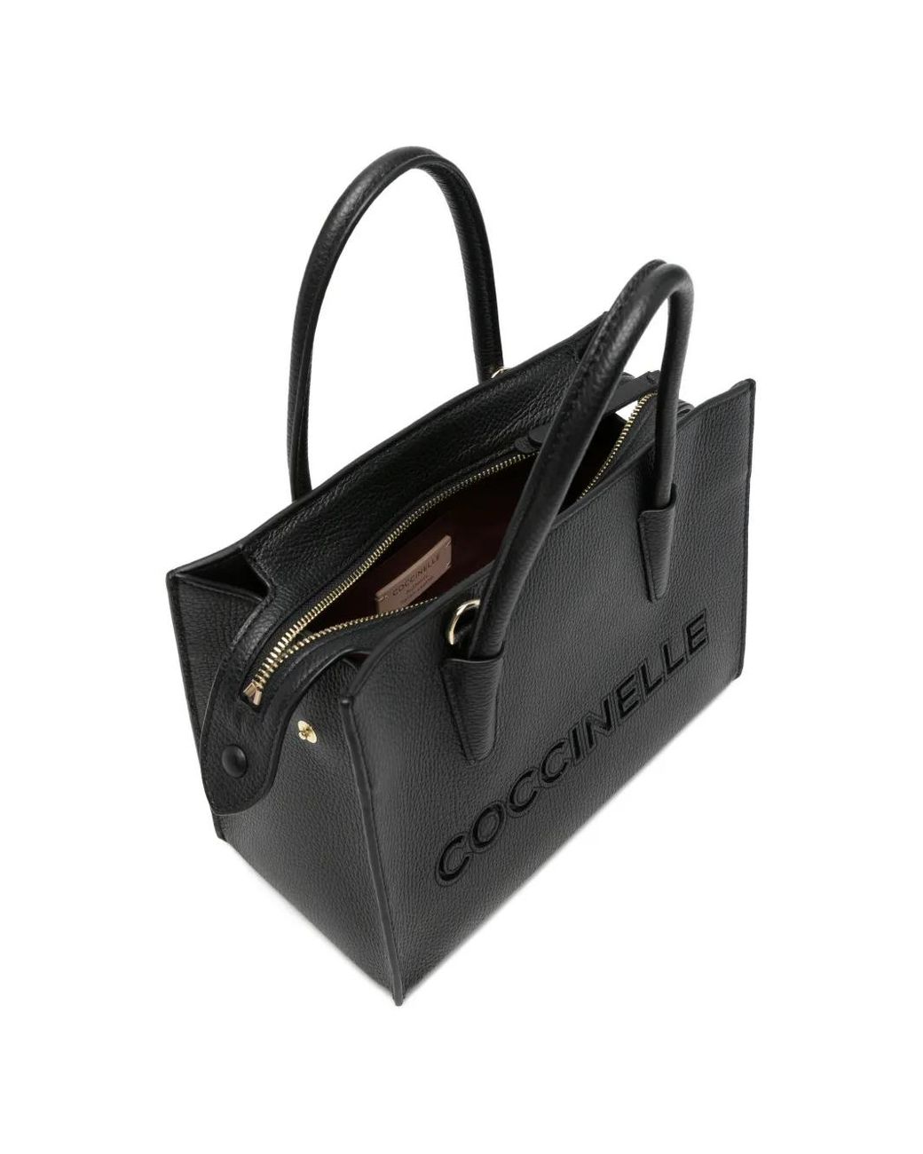 Coccinelle Black Grained Leather Tote Bag