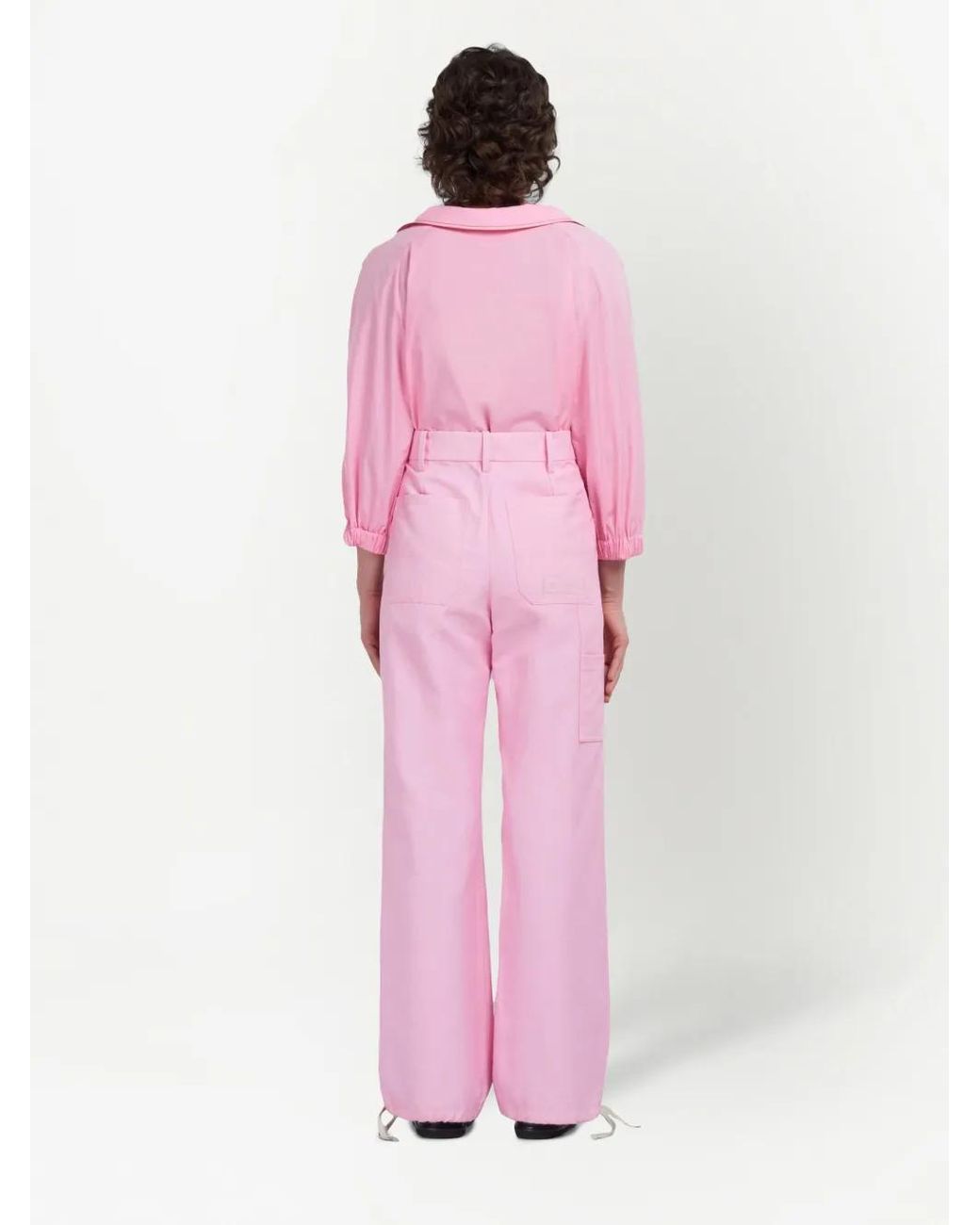 Marni Pink Pants With Embroidered Logo