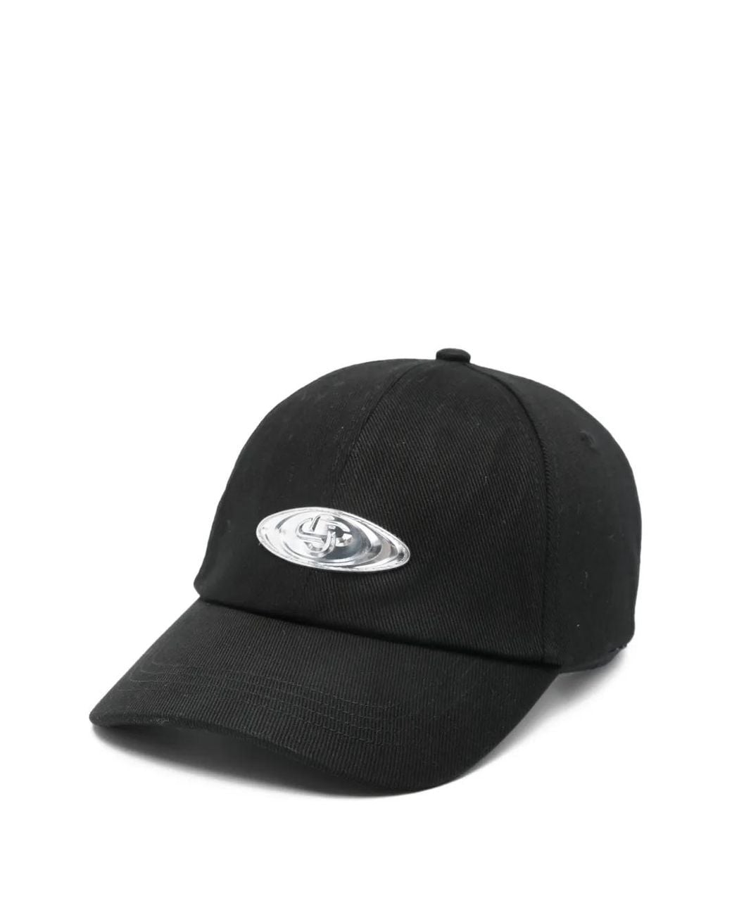 Casablanca Black Warped-Logo Baseball Cap for men