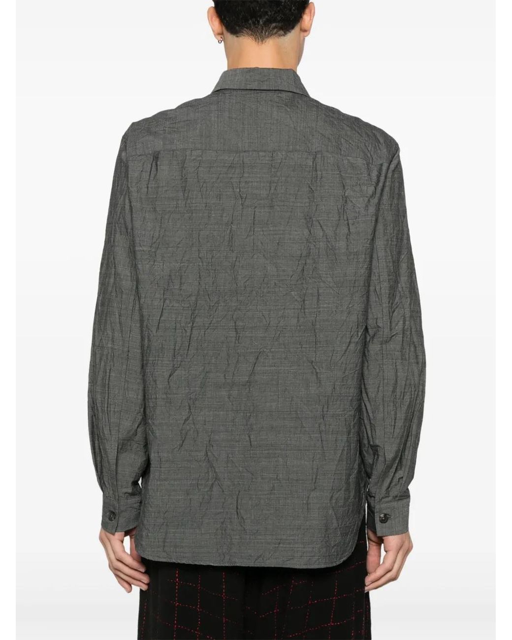Forme D'expression Gray Crinkled Shirt for men