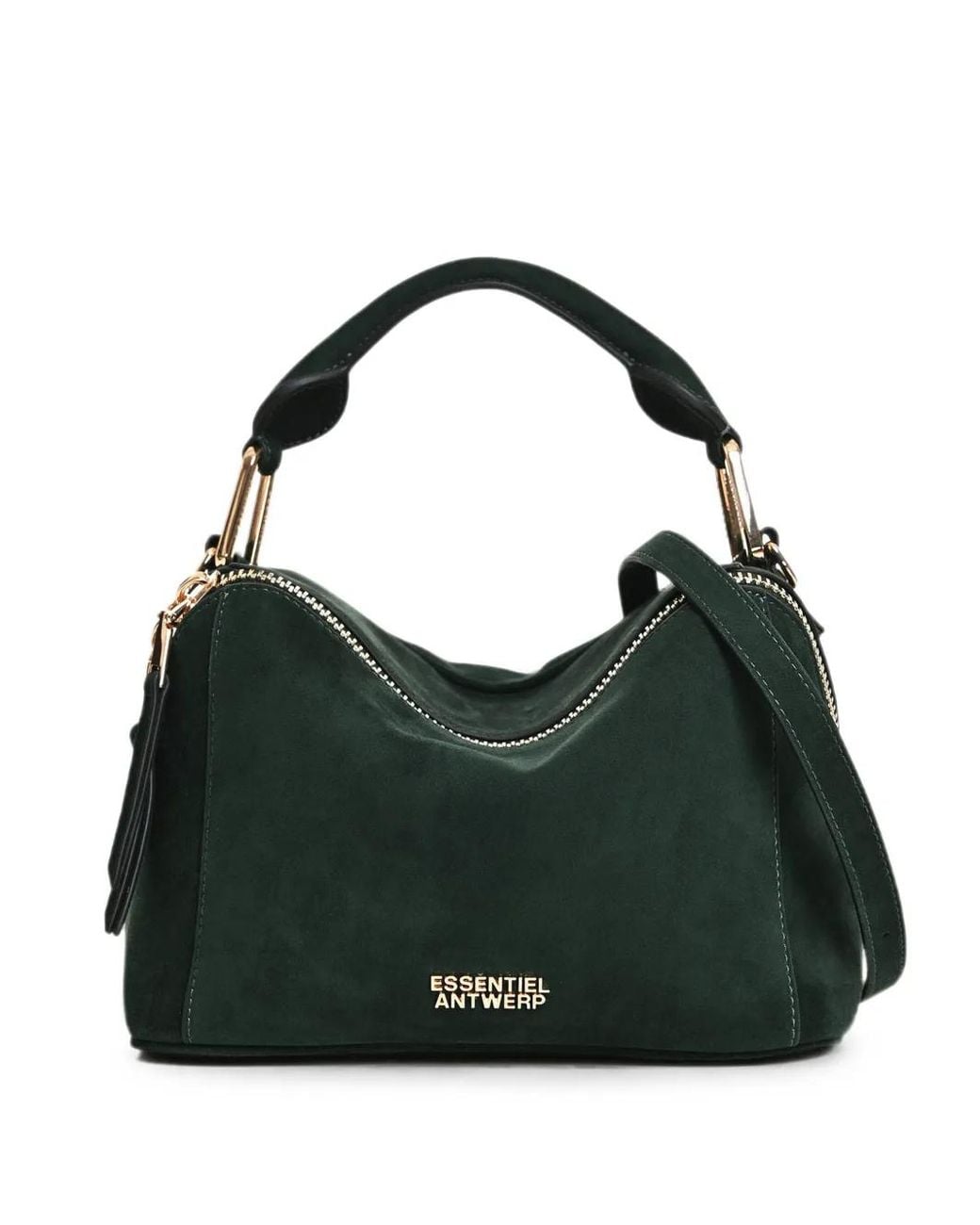Essentiel Antwerp Black Karin Suede Shoulder Bag