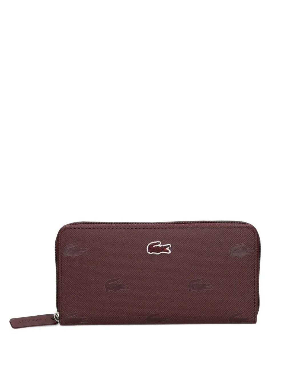Lacoste Purple Zip-Around Wallet