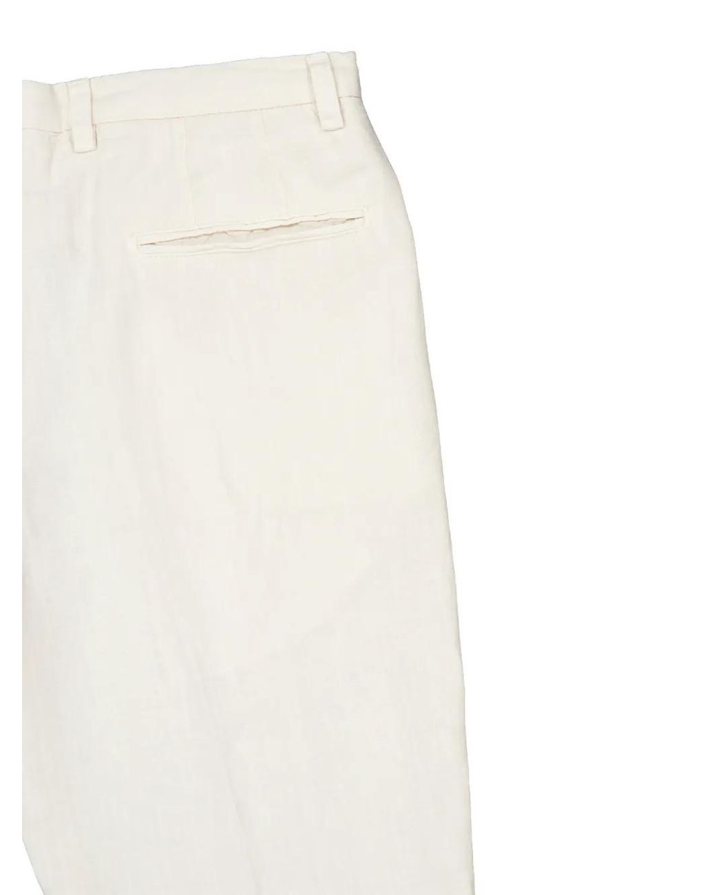 Boglioli White Pantalon En Lin for men