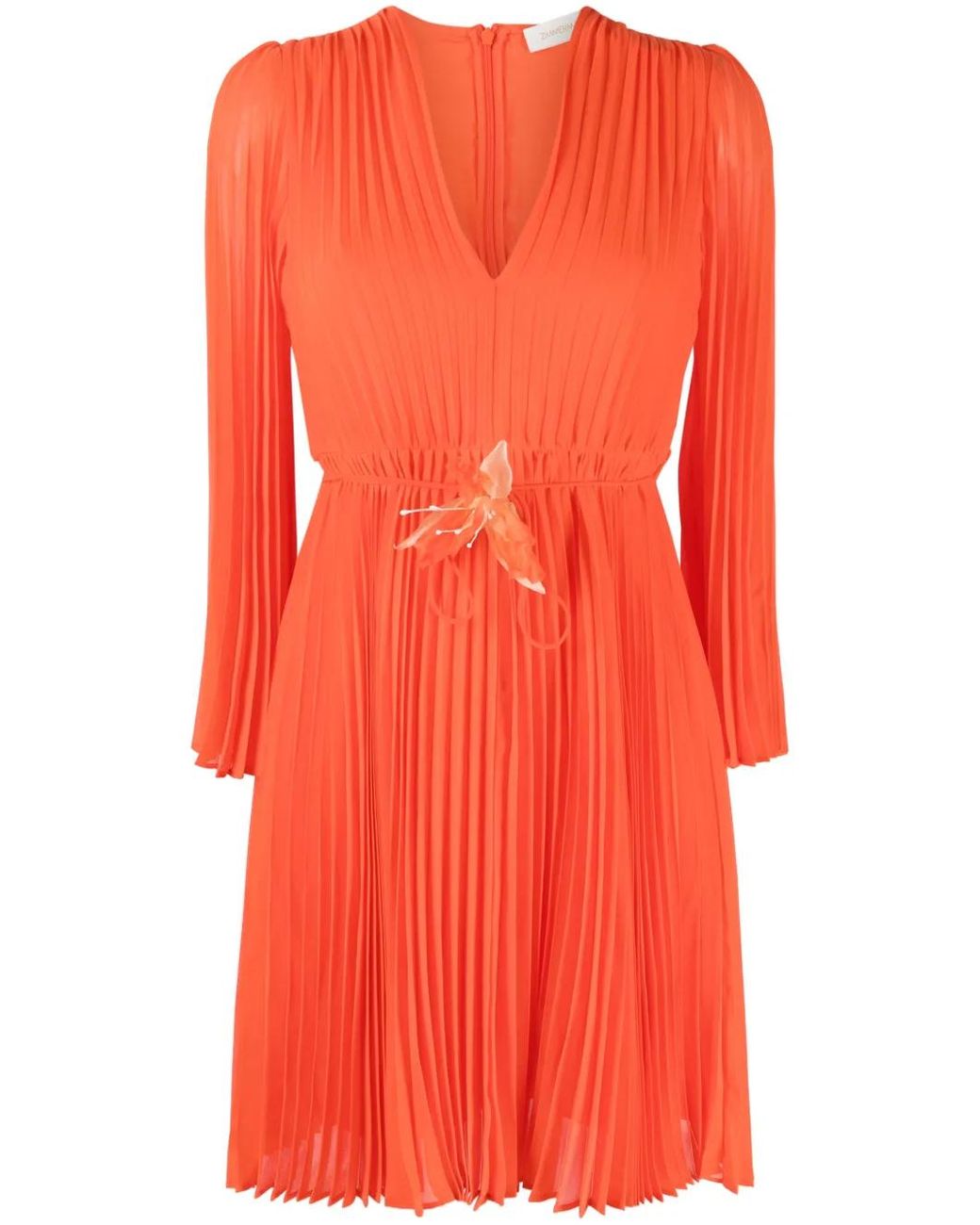 Zimmermann Red Sunray Pleated Minidress