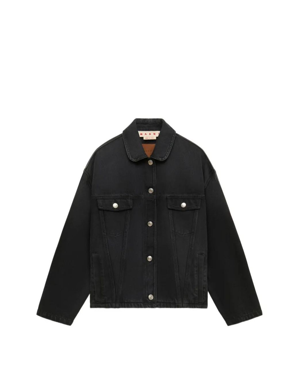 Marni Black Veste En Denim À Martingale