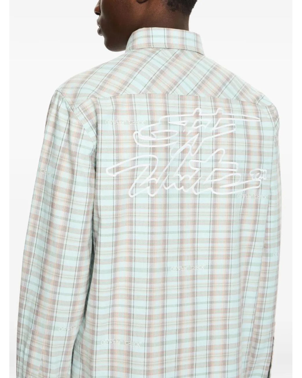 Off-White c/o Virgil Abloh White Marker Check Flannel Regular Shirt for men