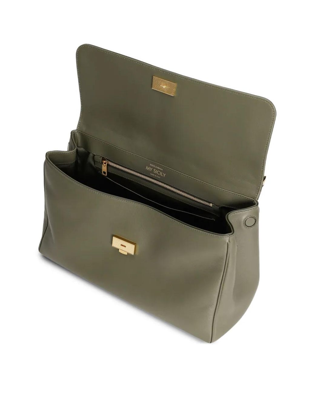 Dolce & Gabbana Green Maxi My Sicily Padlock Top-Handle Tote Bag