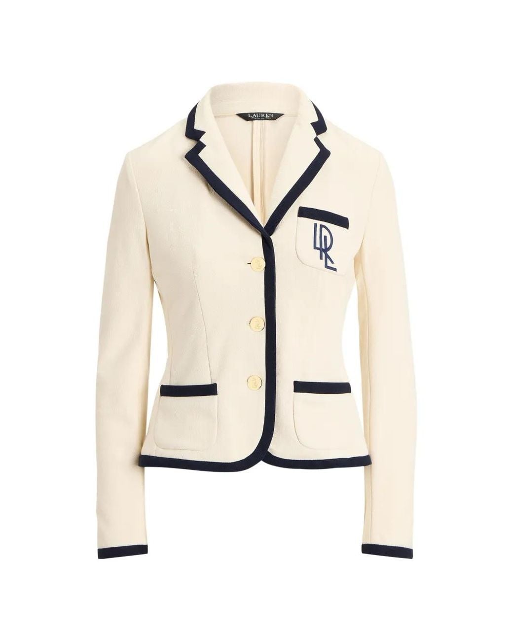 Ralph Lauren Natural Blazer À Bord Contrastant