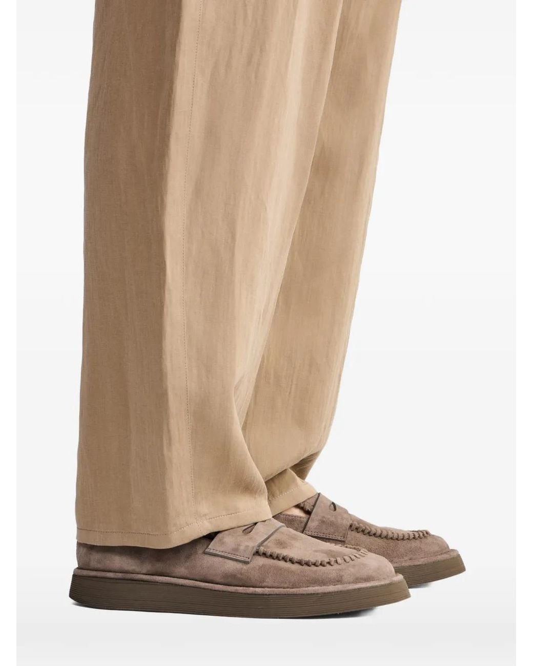 Giorgio Armani Brown Fringed Loafers for men