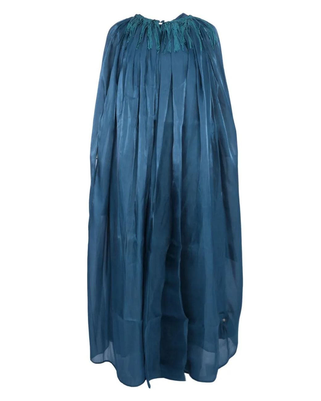 Baruni Blue Sequin-Embellished Pleated Dress