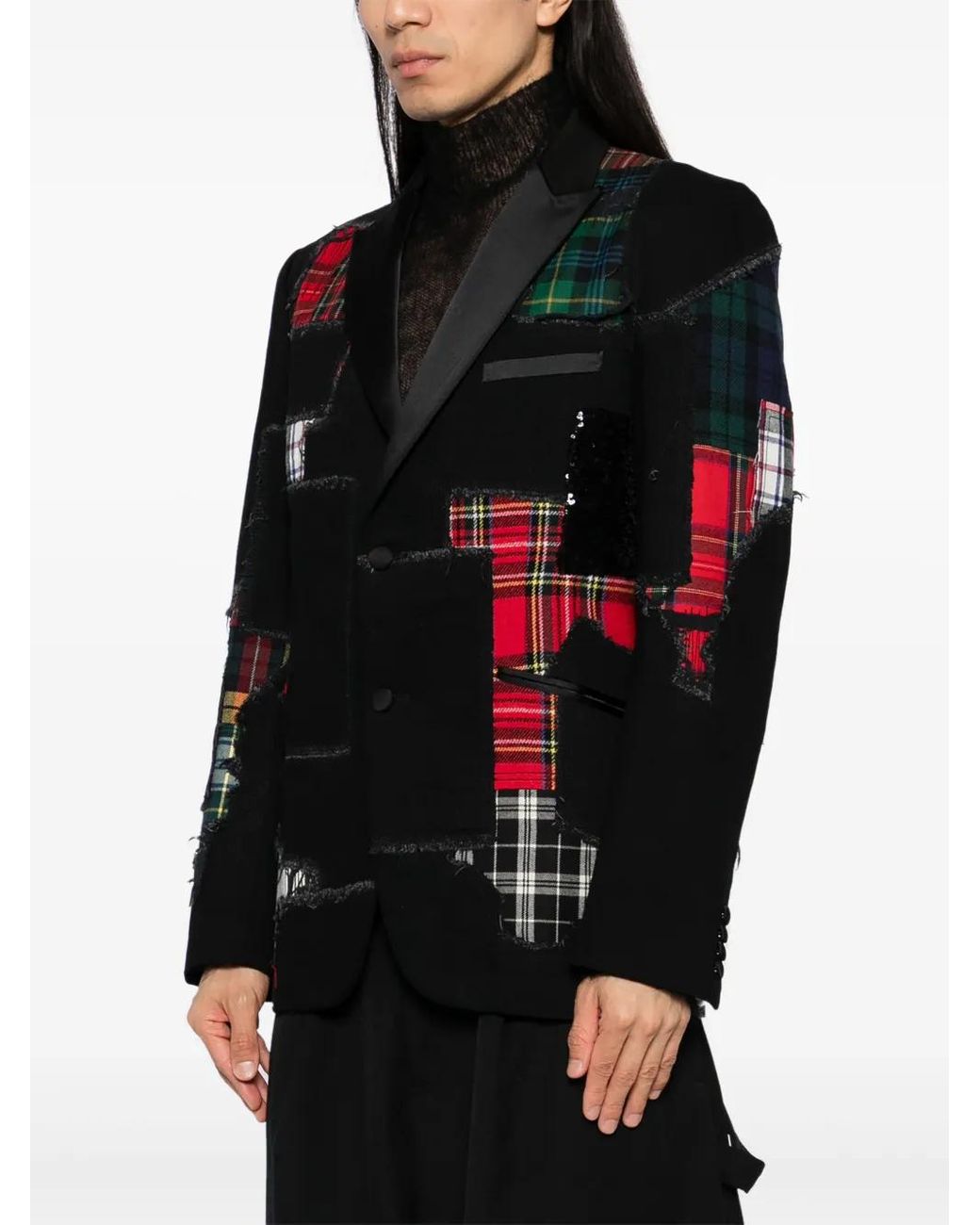 Junya Watanabe Black Patchwork Blazer for men