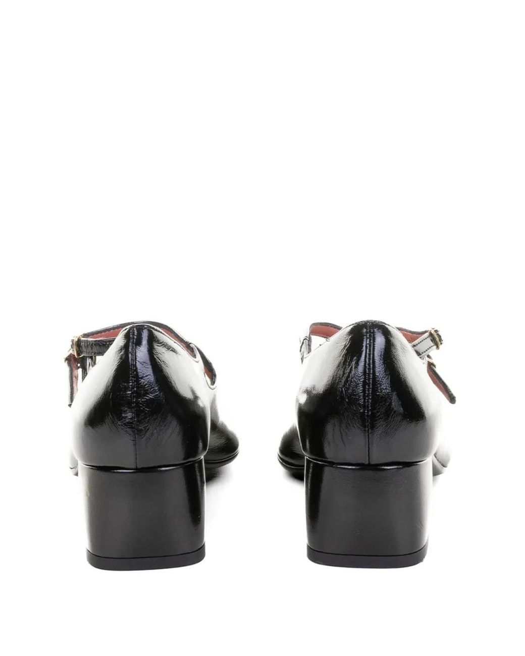 Status Black Buckled Leather Pumps