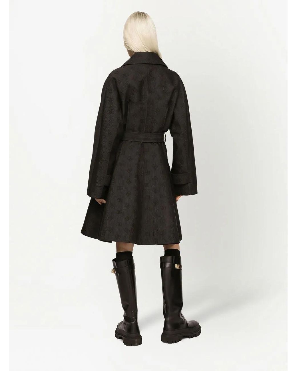 Dolce & Gabbana Black Dg Millennials Trench Coat