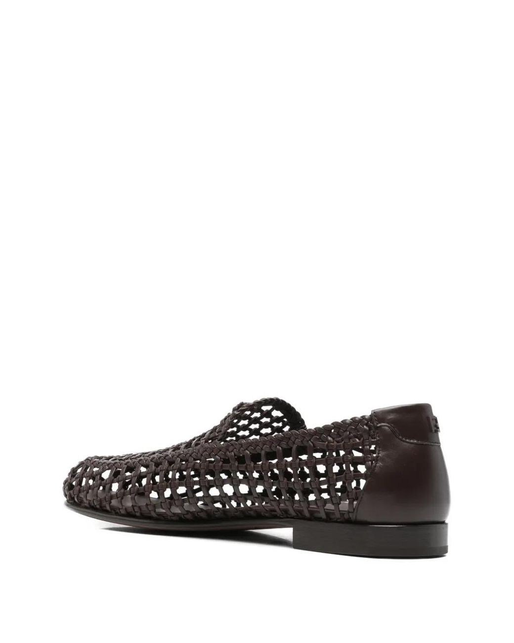 Fendi White Braided Leather Loafers for men