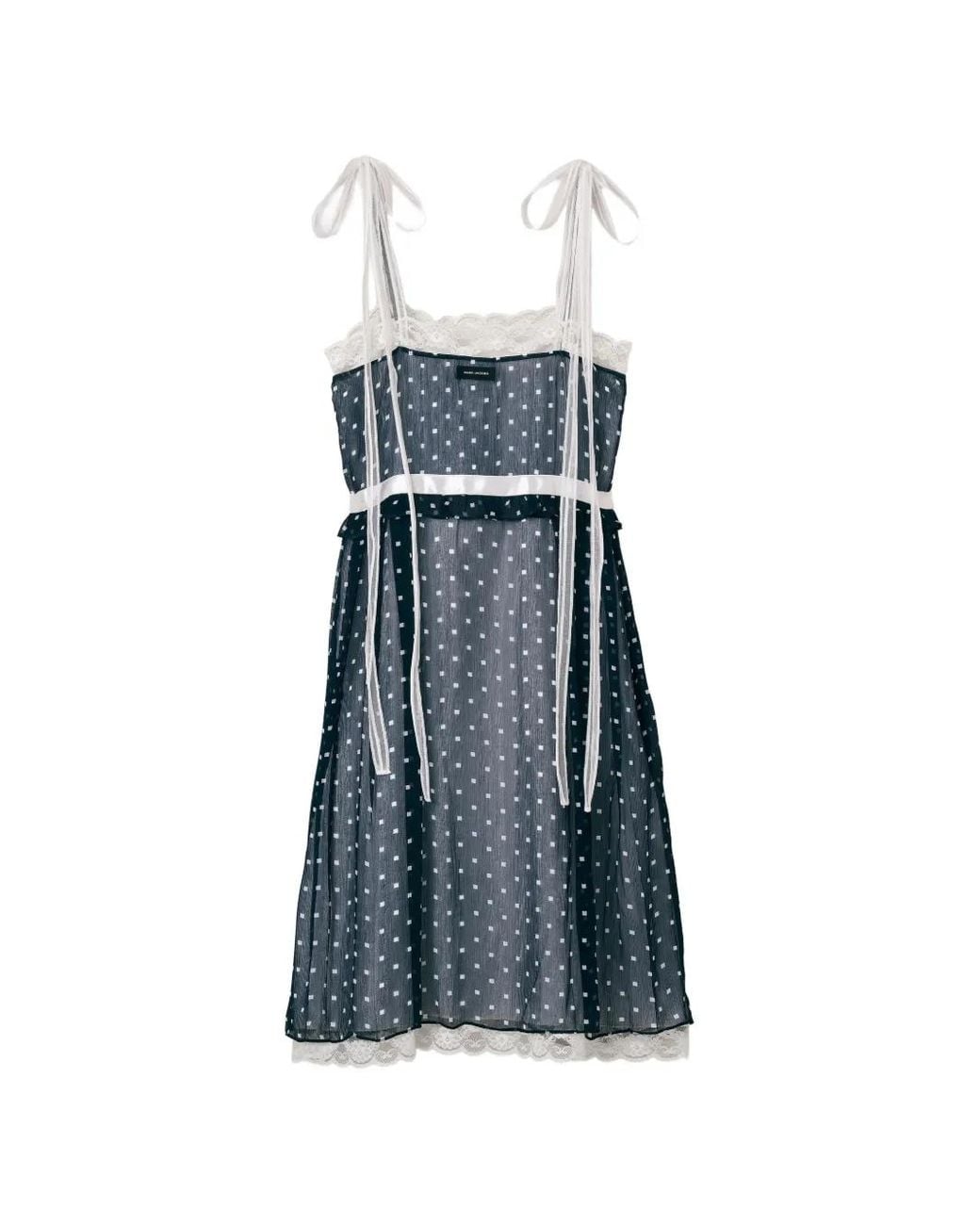Marc Jacobs Blue Ribbon Strap Chiffon Dress