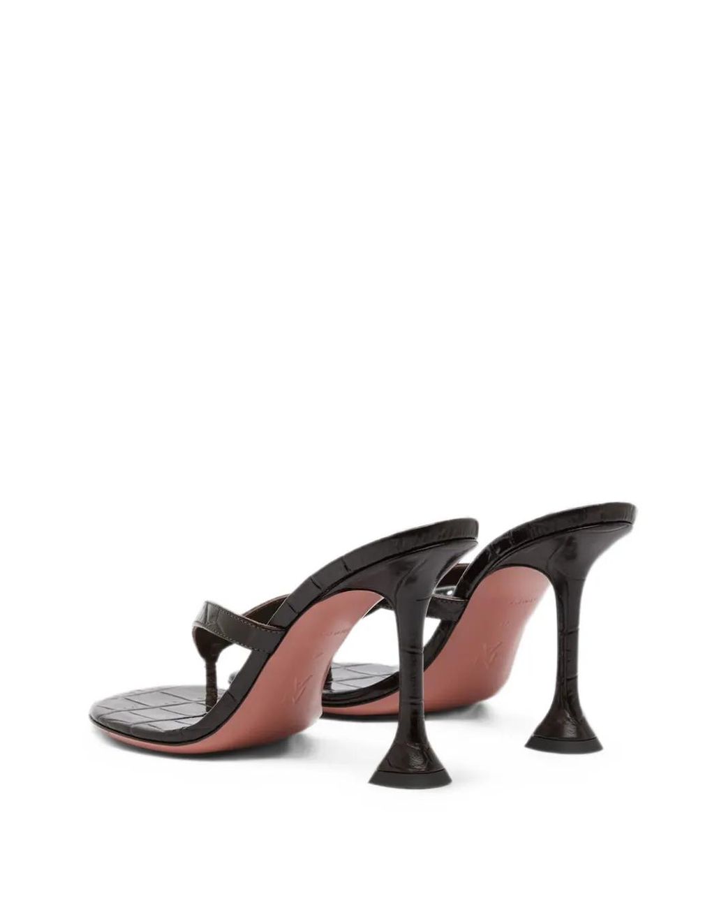 AMINA MUADDI White Juliette Croc-effect Leather Sandals