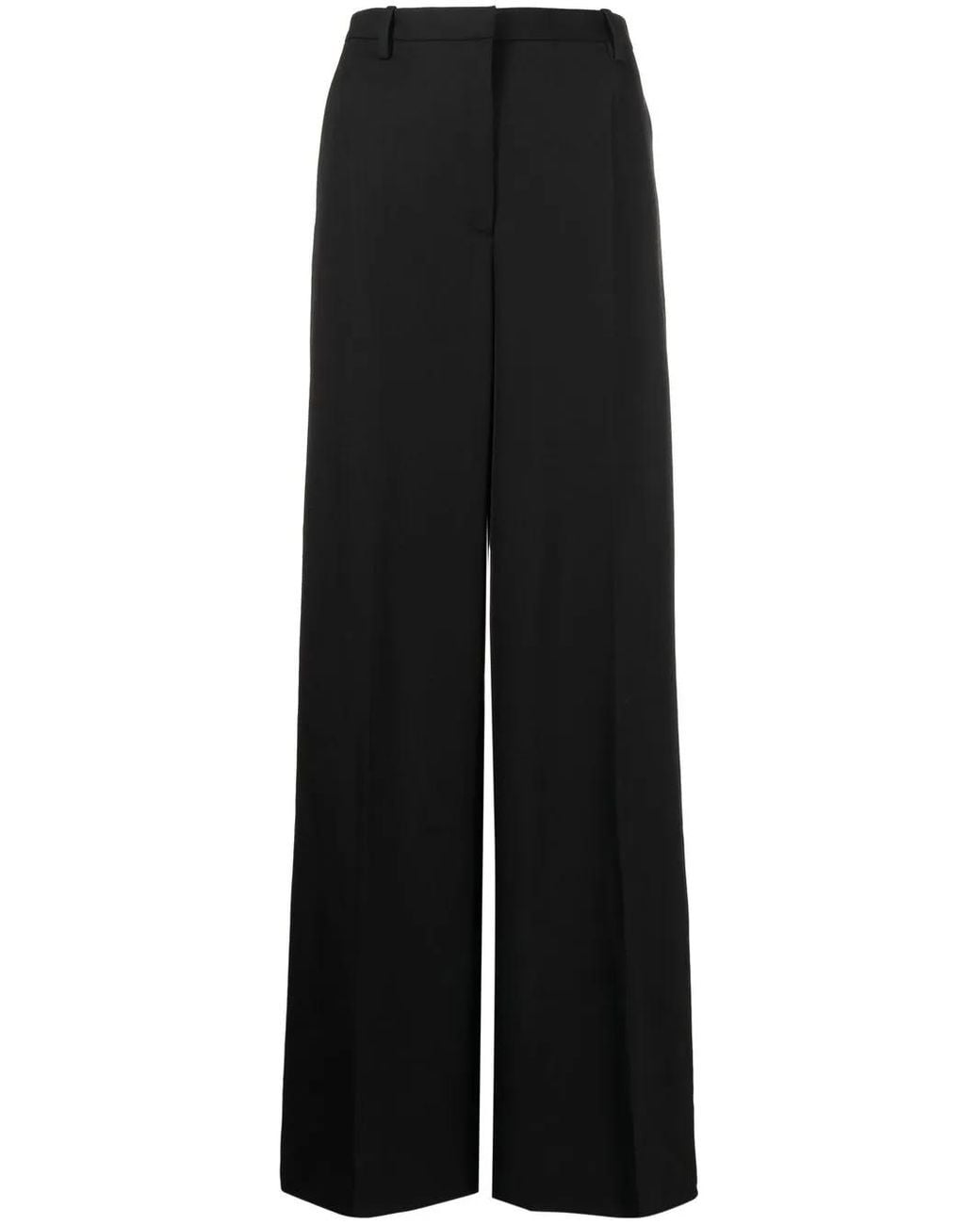 Versace Black High-Waisted Wide-Leg Trousers