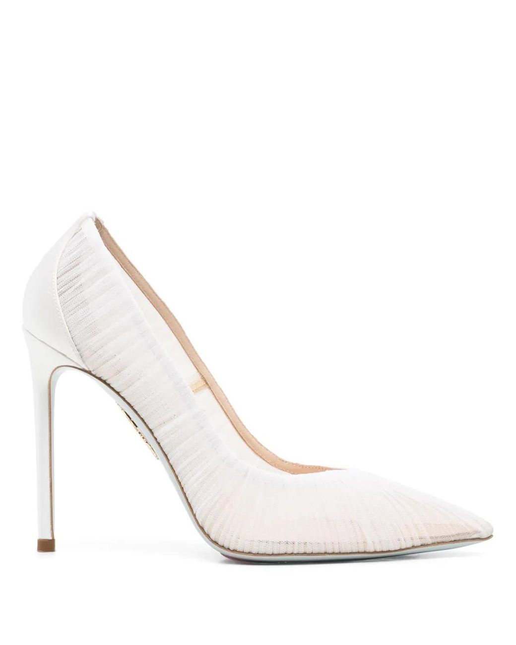 Aquazzura White 105Mm Voile Pumps