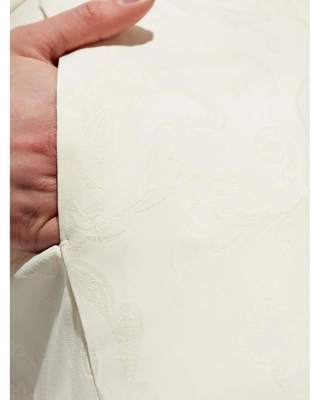 Etro White Flared Stretch-Cotton Trousers