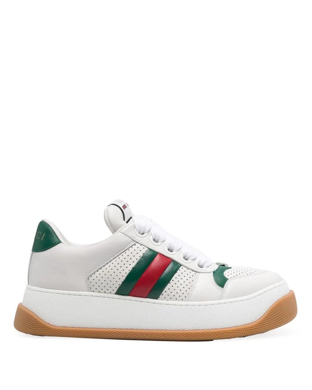 Gucci White Screener Leather Sneakers