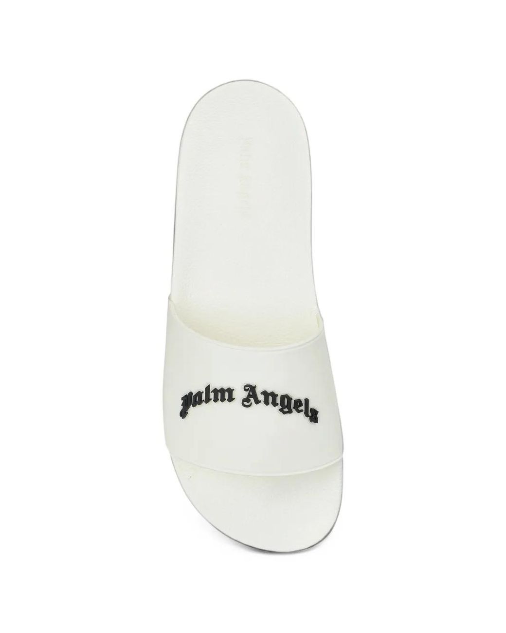 Palm Angels White Logo-Plaque Slides for men