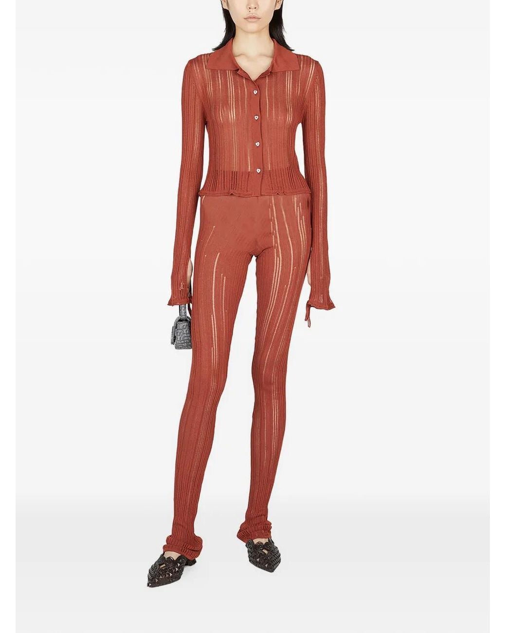 Marco Rambaldi Red Ribbed Trousers