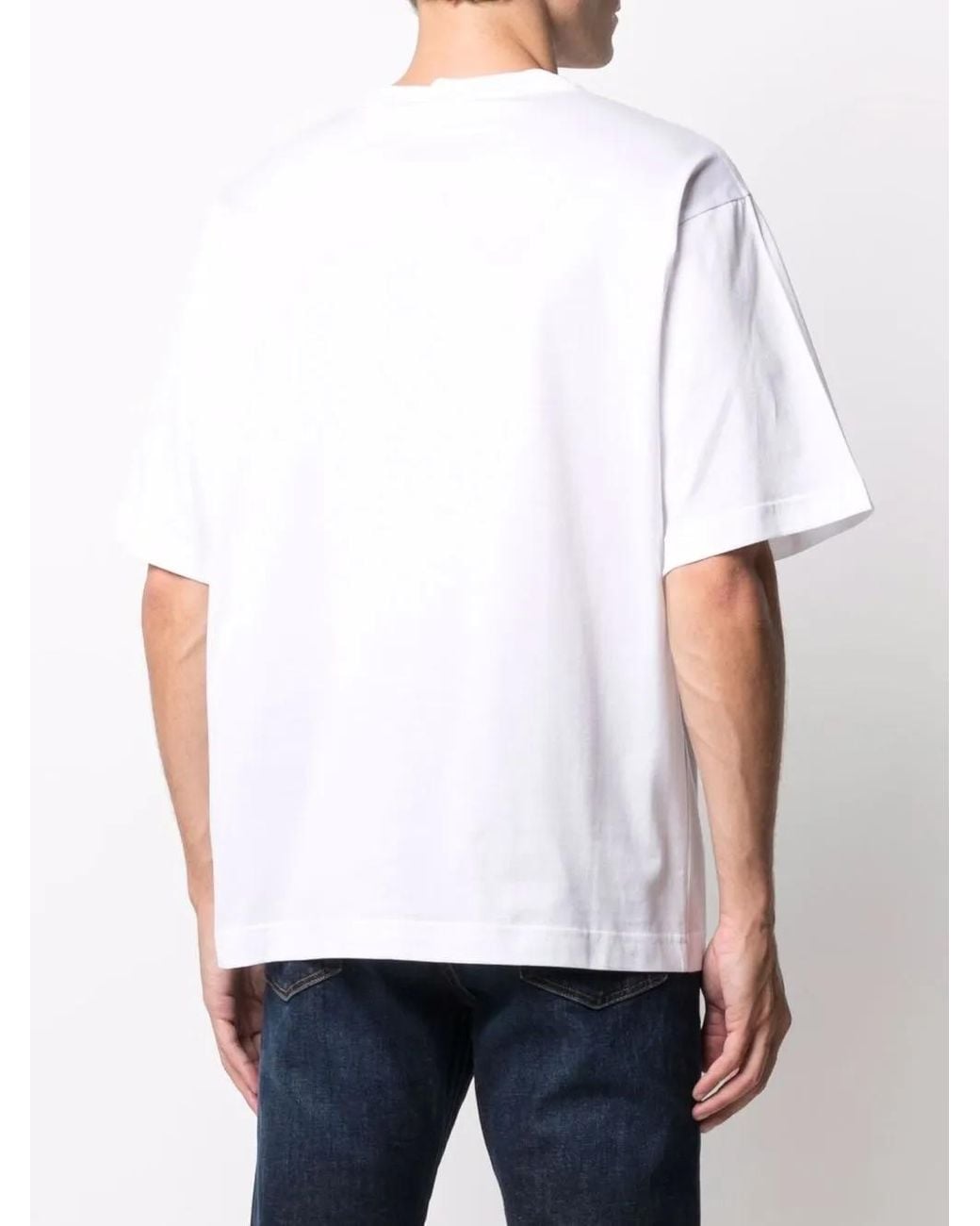 Dolce & Gabbana White Logo-Patch T-Shirt for men