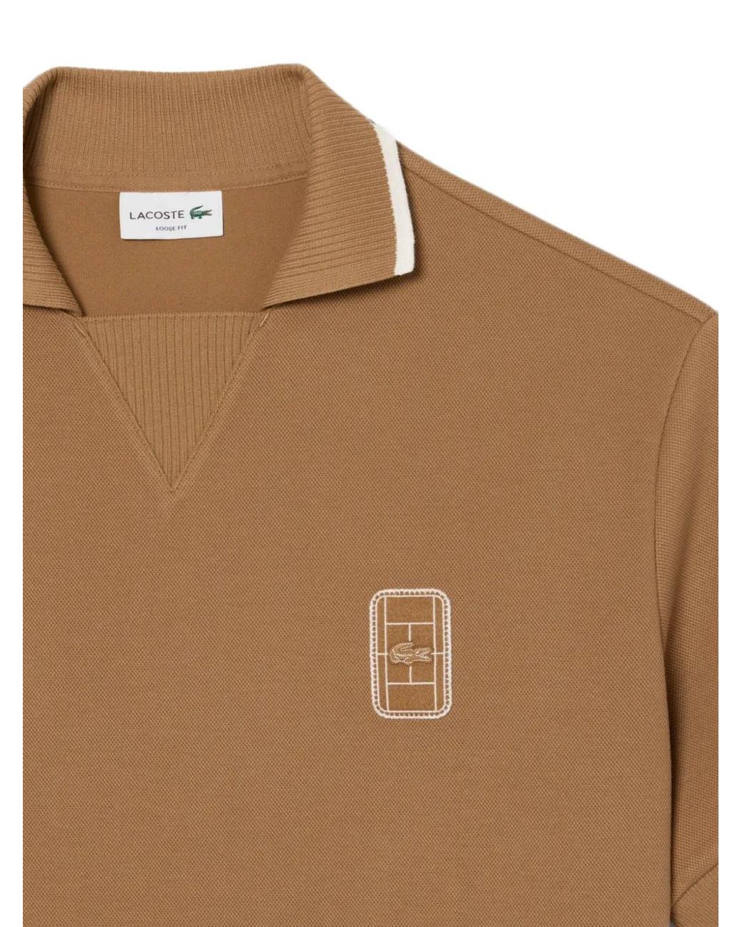 Lacoste Brown Polo À Patch Logo for men