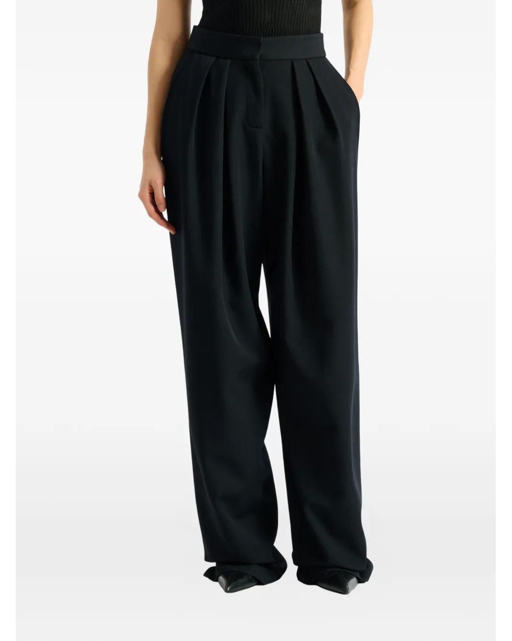 Balmain Black Grain De Poudre Trousers