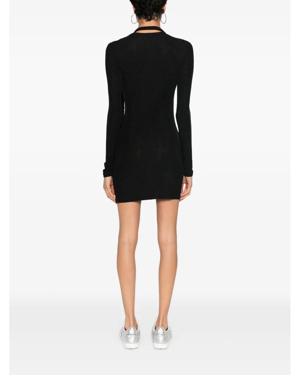 OTTOLINGER Black Cut-Out Details Mini Dress