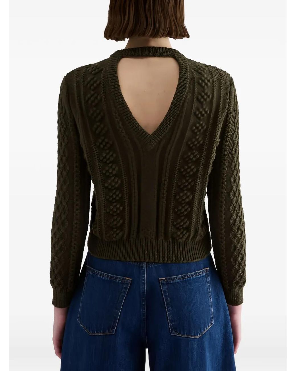 Jil Sander Green Pull À Manches Longues