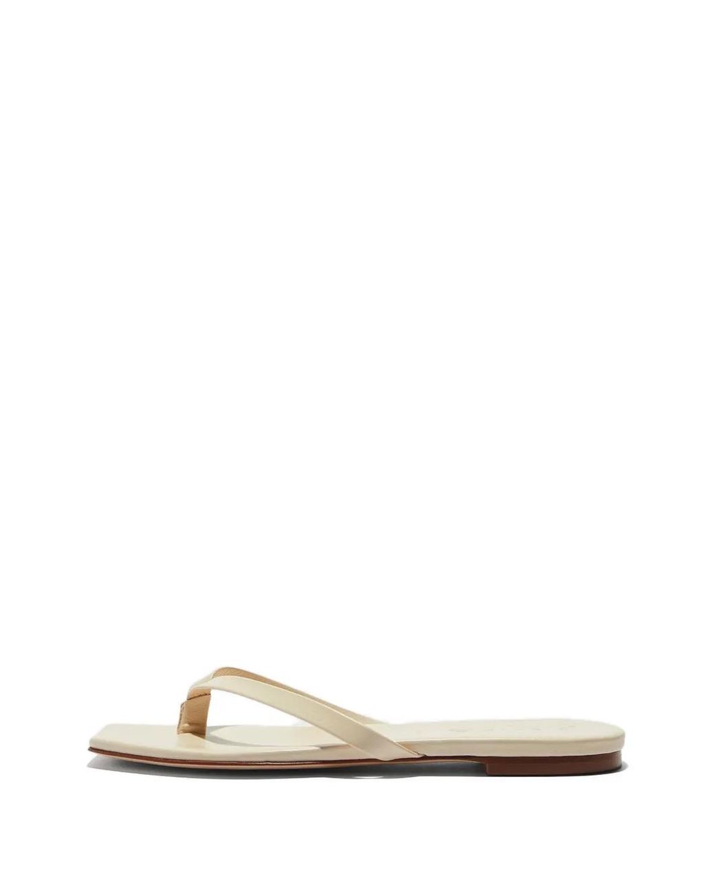 Aeyde White Renee Square-Toe Leather Sandals