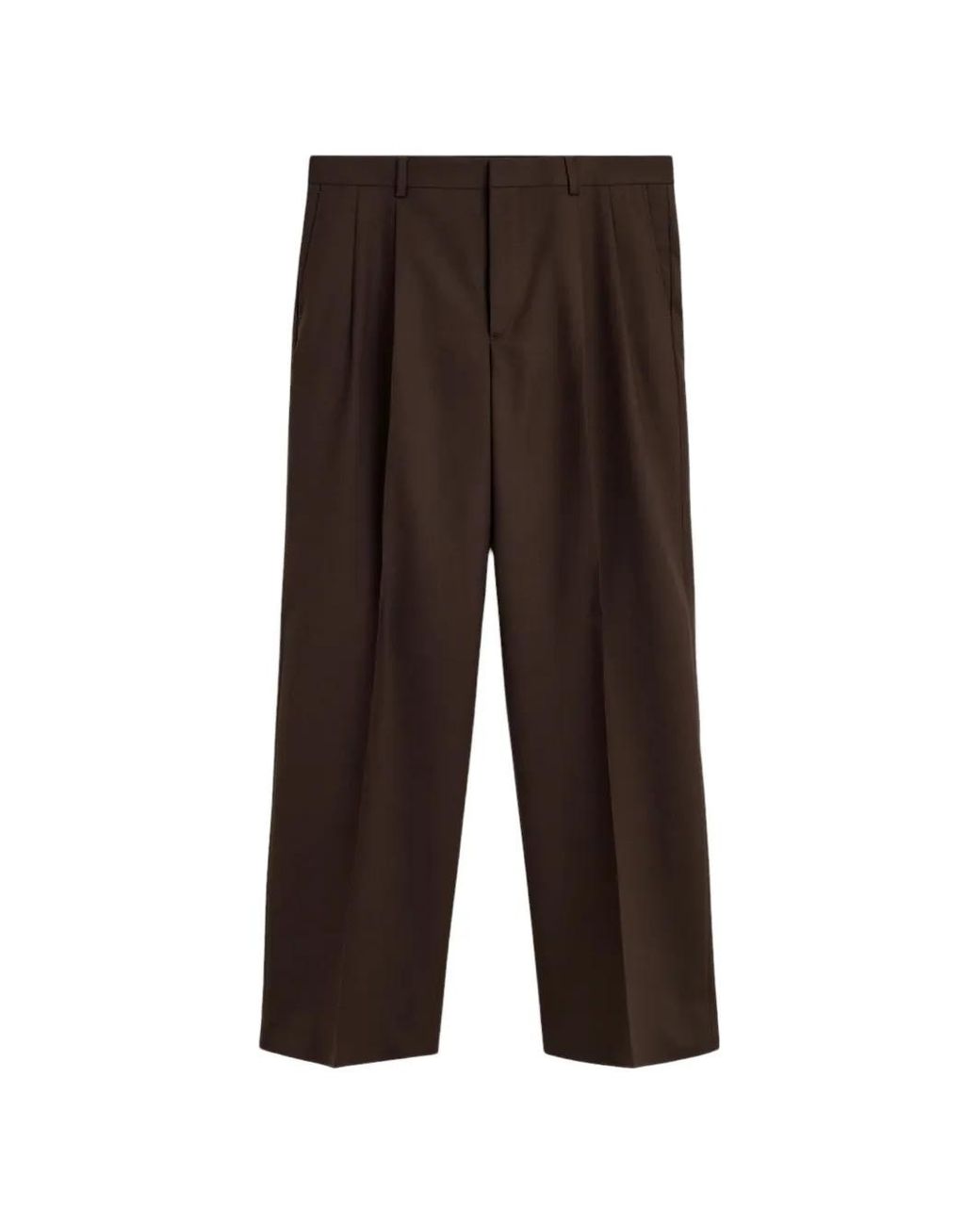 sunflower Brown Pleated Wide-Leg Trousers for men
