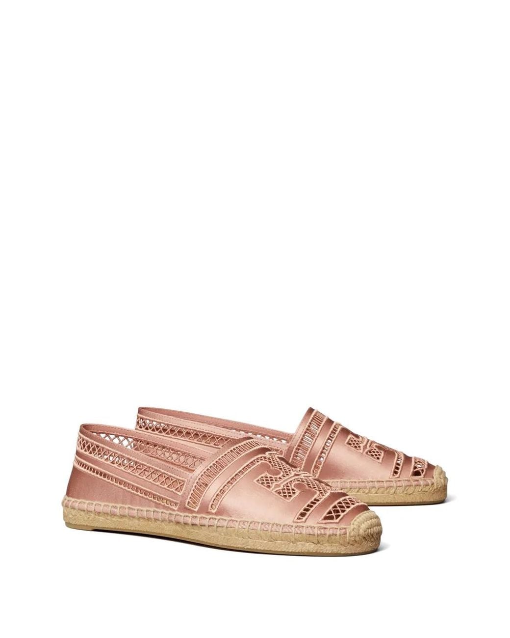 Tory Burch Pink Open Weave Espadrilles