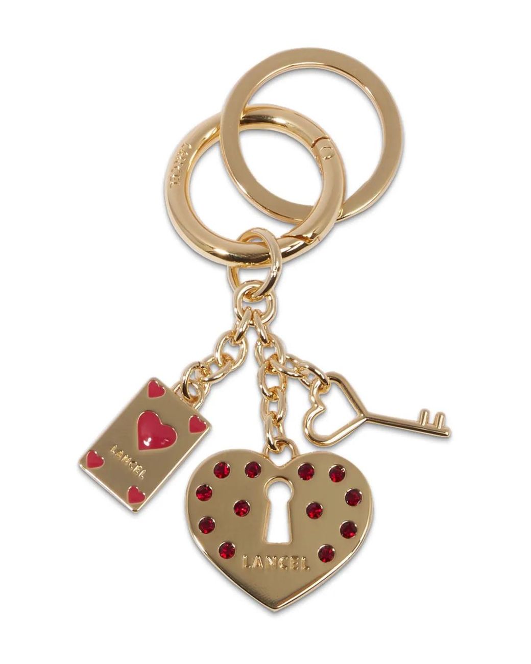 Lancel Metallic Crush Crystal-Embellished Keyring