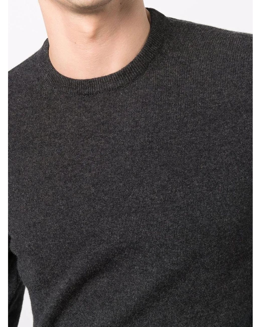 Fedeli Black Crew-Neck Cashmere Jumper for men