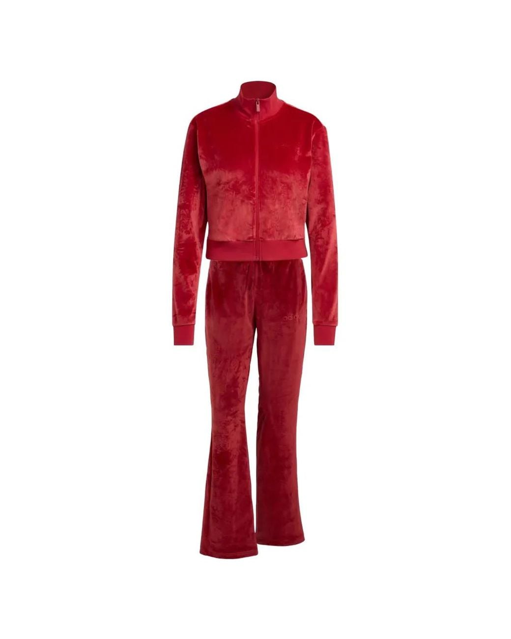 Adidas Red Velour Tracksuit