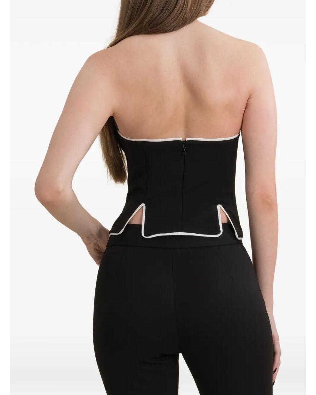 Contessa Mills Black Helix Floral-Appliqué Top